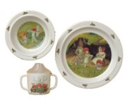vintage kinder servies. kraamcadeau. tijdloos servies voor kids. peuter cadeau. kitchen en servies voor de kleinste. scandinavisch design